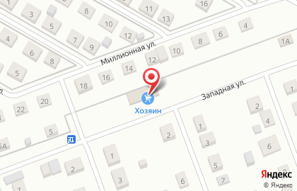 Магазин строительно-отделочных материалов Хозяин на Западной улице на карте