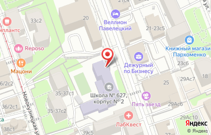 Школа №627 с дошкольным отделением на улице Бахрушина на карте