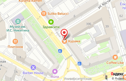 Точка продаж суши и роллов Суши в дом в Воронеже на карте