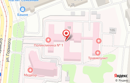 Поликлиника Городской клинической больницы №8 на улице Горького на карте