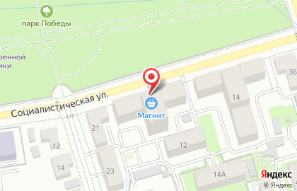 Супермаркет Магнит у дома на Социалистической улице на карте