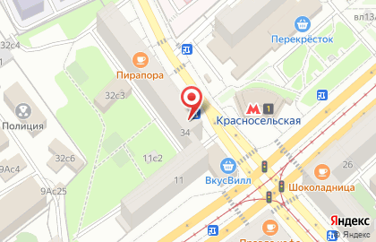 Медицинская компания Инвитро на метро Красносельская на карте