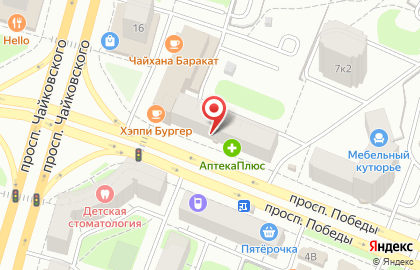 Магазин Швейный мир на проспекте Победы на карте