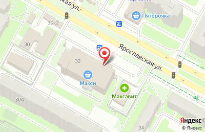 Гипермаркет Макси на Ярославской улице на карте