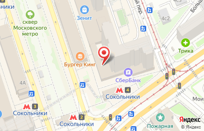 Банкомат Открытие на метро Сокольники на карте