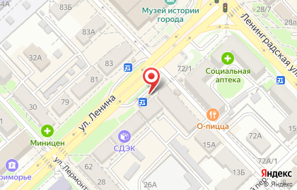 Киоск по продаже хлебобулочных изделий Колос на улице Ленина на карте