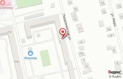 Барак на Первомайской улице на карте