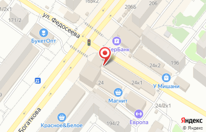 Сеть магазинов кондитерских изделий, ИП Журба С.Н. на улице Федосеева на карте