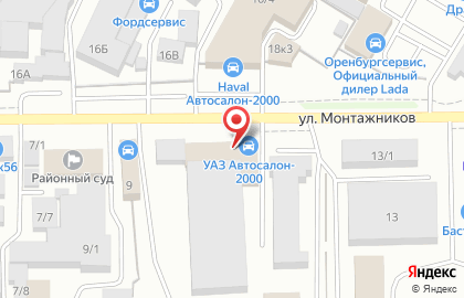 Торговый дом Автосалон-2000 на улице Монтажников на карте