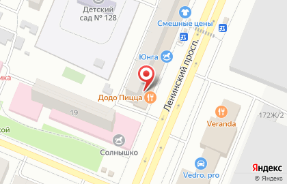Пиццерия Додо Пицца в Железнодорожном районе на карте