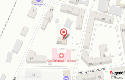 Центр социальной адаптации на улице Луначарского на карте