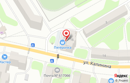 Супермаркет Пятёрочка в Краснокамске на карте