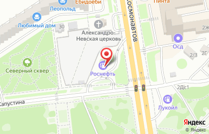 АЗС Роснефть на проспекте Космонавтов на карте