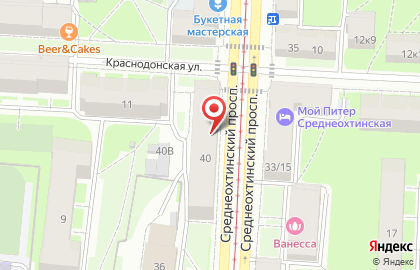 Салон цветов Цветочный блюз на Среднеохтинском проспекте на карте