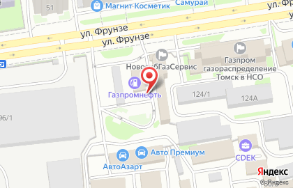 АЗС Газпромнефть-Новосибирск на улице Фрунзе на карте