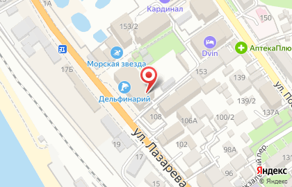 Строящееся административное здание по ул. Лазарева, 108 на карте