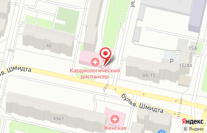 Областной клинический кардиологический диспансер на Комсомольском проспекте на карте