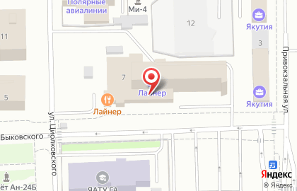 Гостиница Лайнер в Якутске на карте