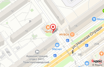 Магазин хлебобулочных изделий в Тракторозаводском районе на карте