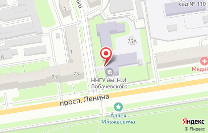 Унивеситет ННГУ имени Н.И. Лобачевского в переулке Жуковского, 2 на карте