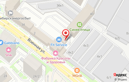 Автосервис FIT SERVICE на Военной улице в Новосибирске на карте