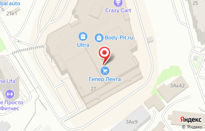 Гипермаркет Лента в Уфе на карте