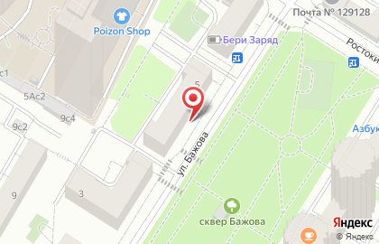 Центр социального обслуживания Ярославский на улице Бажова на карте