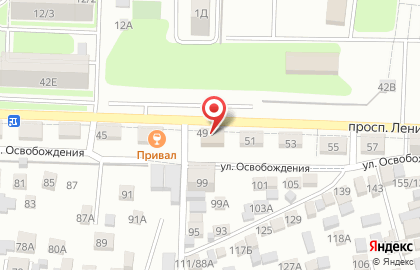 Продовольственный магазин На Углу на проспекте Ленина на карте