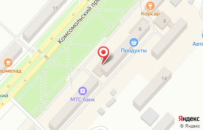 Продуктовый магазин на Комсомольском проспекте на карте