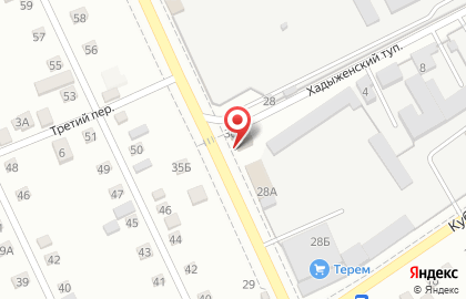 Продуктовый магазин Ёлочка на Хадыженской улице на карте
