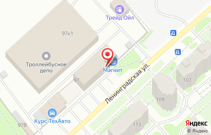 Супермаркет Магнит на улице Ленинградской на карте
