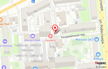 Автостоянка Зеленые парковки в Железнодорожном районе на карте