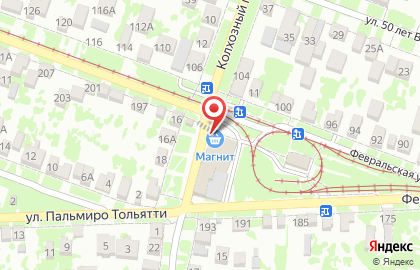 Супермаркет Магнит на Февральской улице на карте