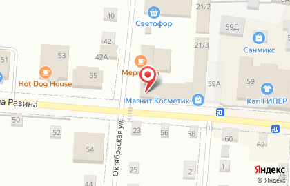 Магазин косметики и бытовой химии Магнит Косметик на Октябрьской улице на карте