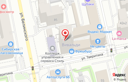 Магазин Золотой лепесток на улице Тверитина на карте