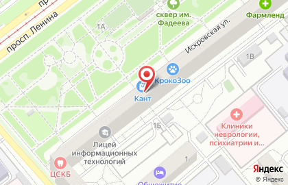Магазин спортивных товаров Кант в Октябрьском районе на карте