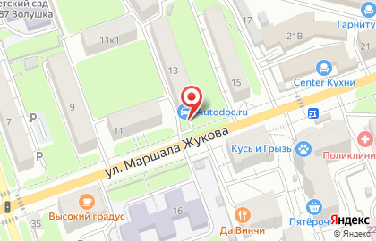 Магазин автозапчастей Autodoc на улице Маршала Жукова на карте
