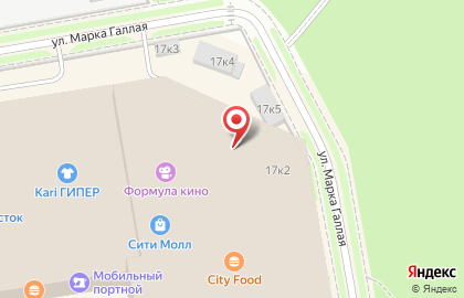 Ресторан быстрого обслуживания Крошка-Картошка в ТЦ Сити Молл на карте