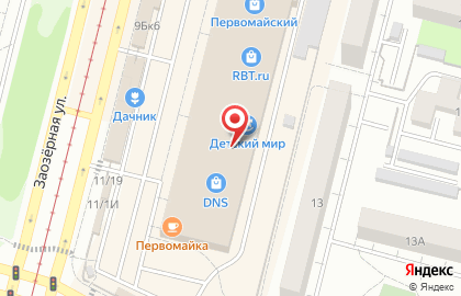 Магазин детских товаров Детский мир на Заозёрной улице на карте