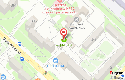 Аптека Оренлек на Брестской улице на карте