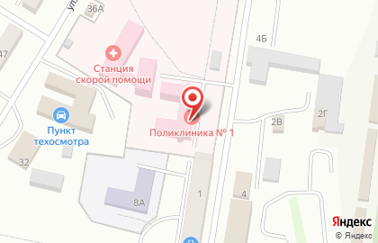Поликлиника Ленинск-Кузнецкая городская больница №1 в Ленинск-Кузнецком на карте