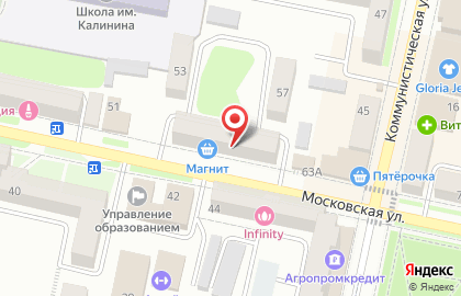 Магазин косметики и бытовой химии Магнит Косметик на Московской улице на карте