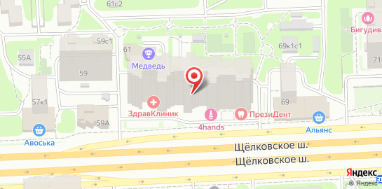 Клиника неврологии и ортопедии ЗдравКлиник на Щёлковском шоссе на карте