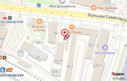 Пятерочка на Преображенской площади (ул Семеновская Б.) на карте