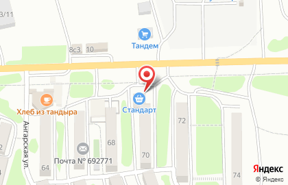 Супермаркет Стандарт на 1-ой Рабочей улице на карте