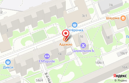 Кафе Адажио на Новопетровской улице на карте