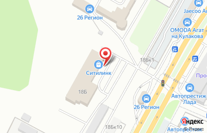 Электронный дискаунтер Ситилинк на проспекте Кулакова на карте