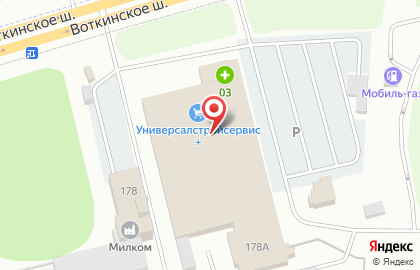 Гипермаркет Три банана на Воткинском шоссе на карте