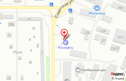 АЗС Роснефть на Советской улице на карте