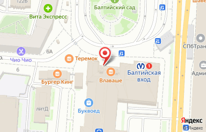 Санкт-Петербург-Балтийский Линейный отдел МВД России на транспорте на карте